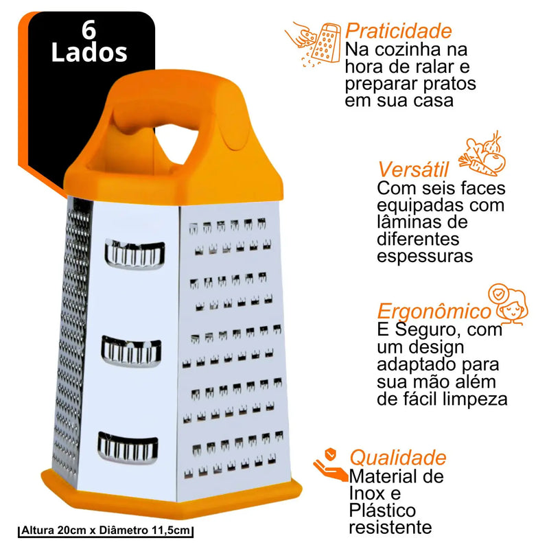 Ralador de legumes multifuncional manual cozinha doméstica triturador ralador de batata 6 lados cortador triturador