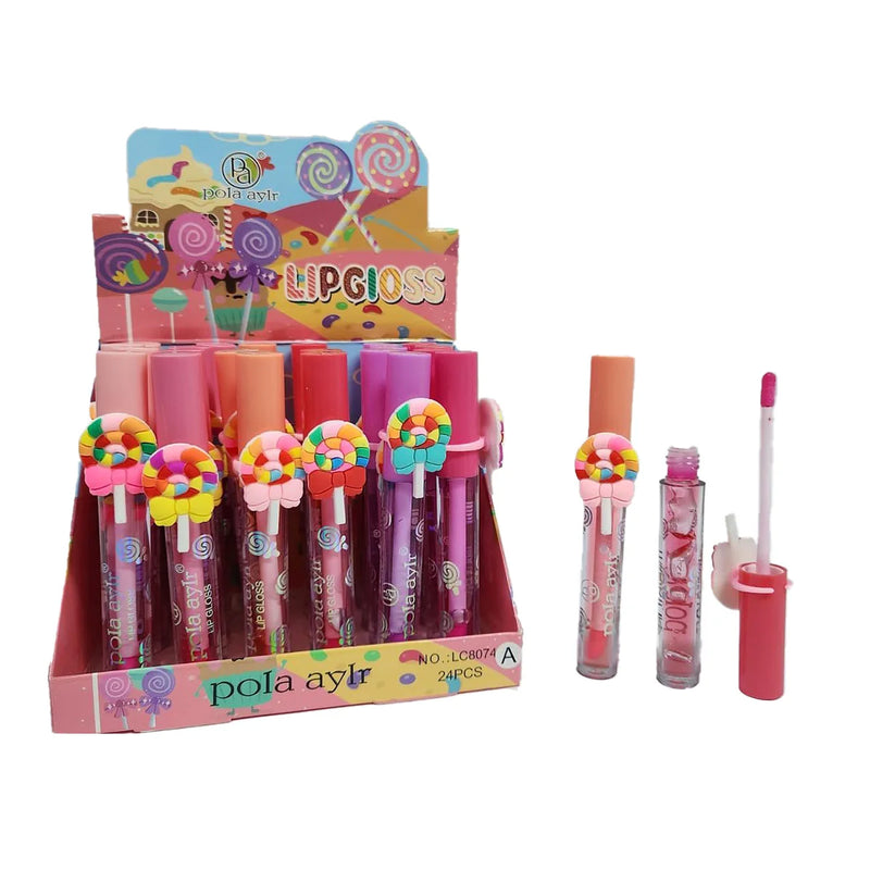 Lipgloss Lolipop com Anel Maquiagem Infantil