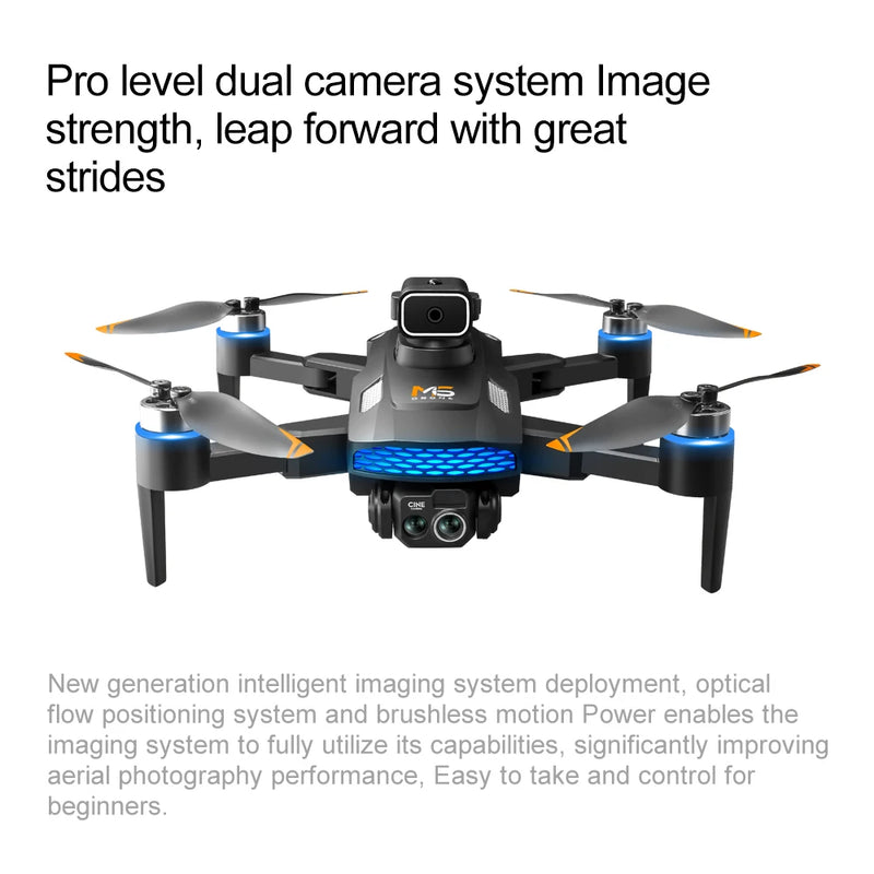 M6 drone 8k hd câmera dupla sem escova com tela fotografia aérea fluxo óptico evitar obstáculos dobrável avião rc brinquedo presente