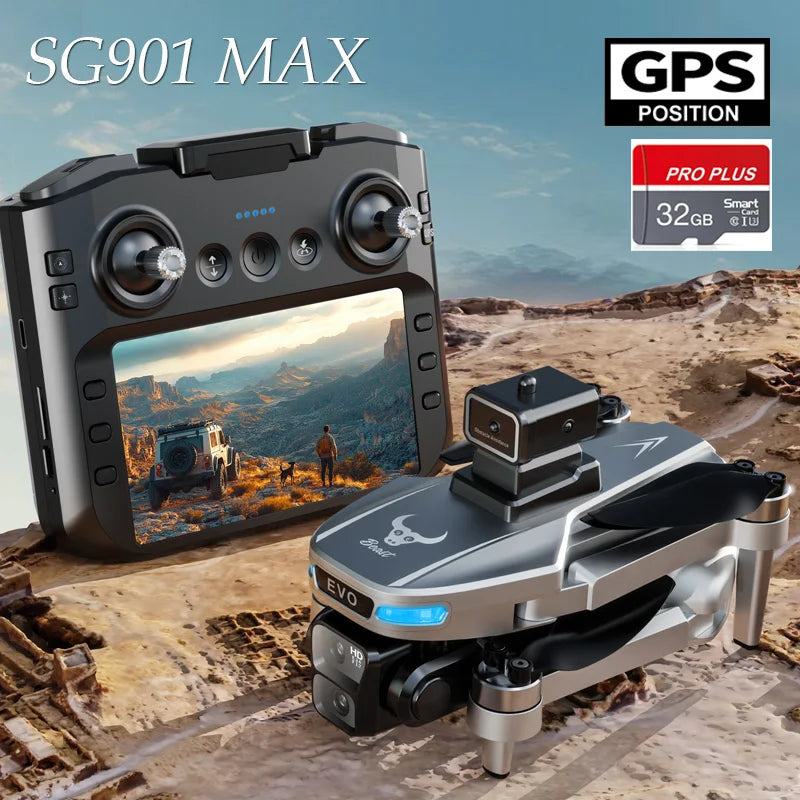 Drone 8k profissional gps hd câmera drones 5g wifi fpv vídeo 4k uav 5.9 polegada tela grande controle remoto rc dron sg109 pro max