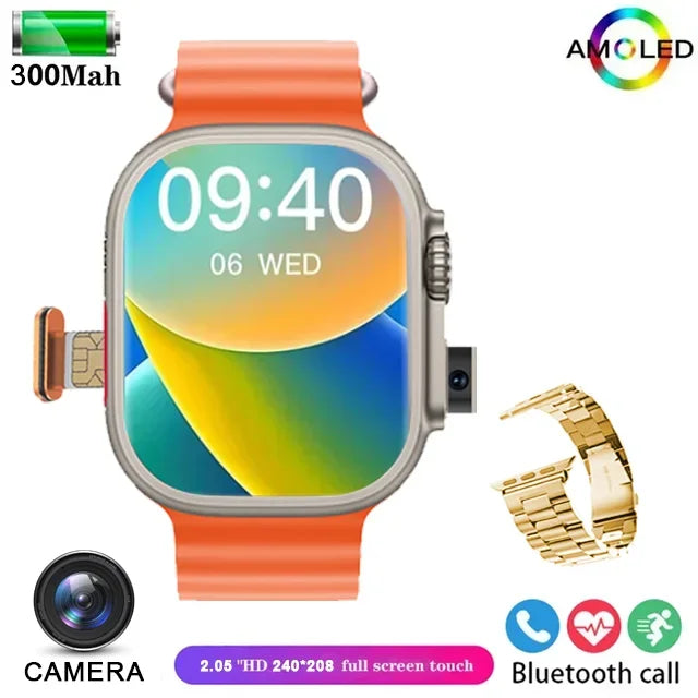 Novo relógio inteligente 4G cartão SIM GPS WIFI chamada de vídeo SOS IP67 à prova d'água Smartwatch câmera monitor rastreador localização telefone relógio 2025