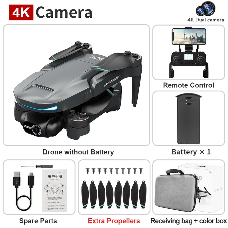 L200 PRO MAX Drone 4K Gimbal Profissional de 2 Eixos 360 °   Motor sem escova para evitar obstáculos GPS Quadcopter FPV RC Drones