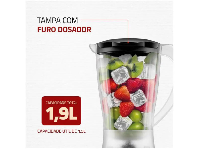 Liquidificador Mondial Easy Power Preto L-550-W 2 velocidades 550W - 110V