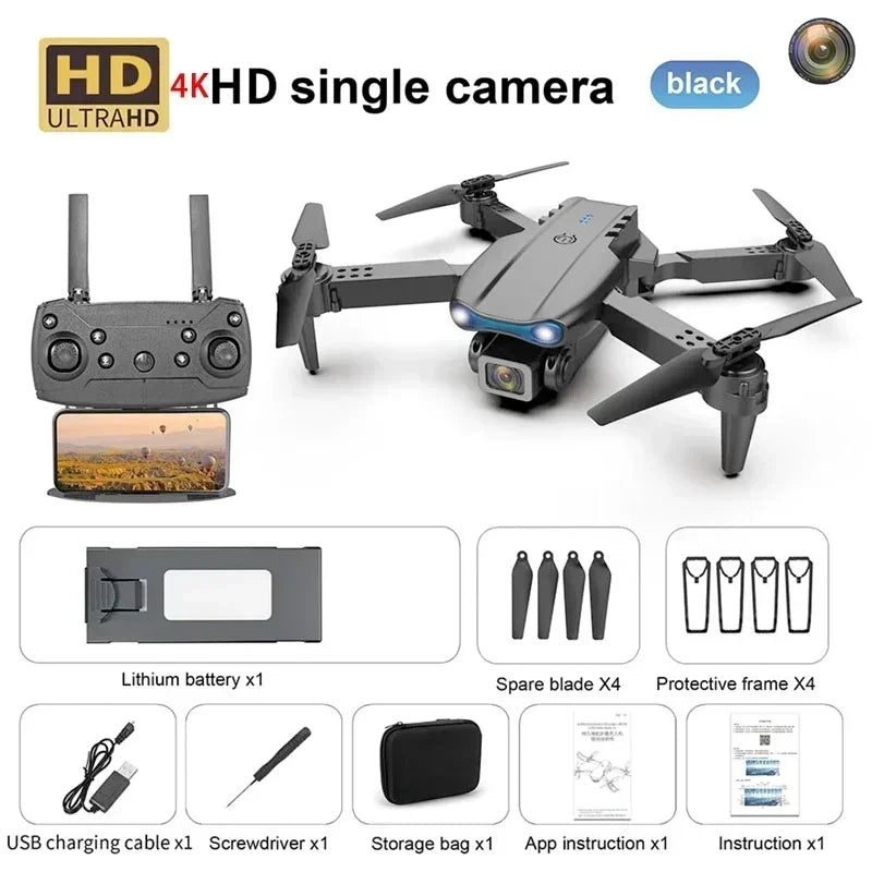 Nova câmera e99 8k hd drones de controle remoto dobrável quadcopter fluxo óptico posicionamento fotografia aérea controle remoto dron