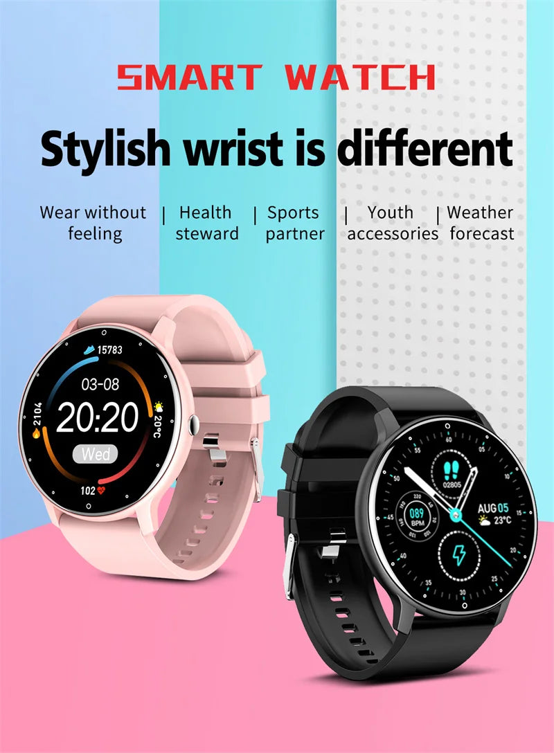 Xiaomi relógio inteligente das mulheres dos homens tela de toque completa esporte fitness relógio homem ip67 à prova dip67 água bluetooth para android ios smartwatch masculino