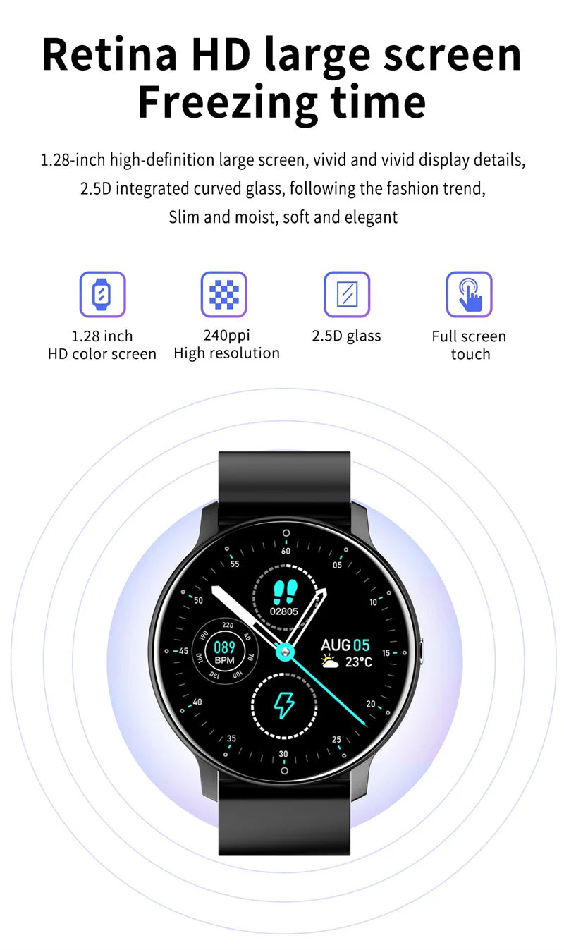 Xiaomi relógio inteligente das mulheres dos homens tela de toque completa esporte fitness relógio homem ip67 à prova dip67 água bluetooth para android ios smartwatch masculino