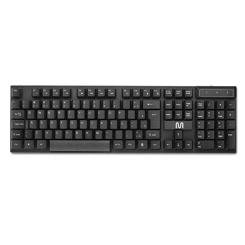 Teclado sem Fio Slim Conexão 2.4ghz USB 12 Teclas Multimídia Preto Multi - TC299