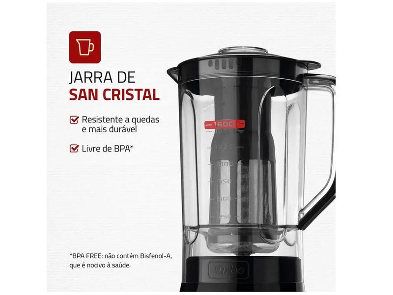 Liquidificador L-99 FB Black Mondial Turbo Power com filtro de 3 velocidades 550W - 220V