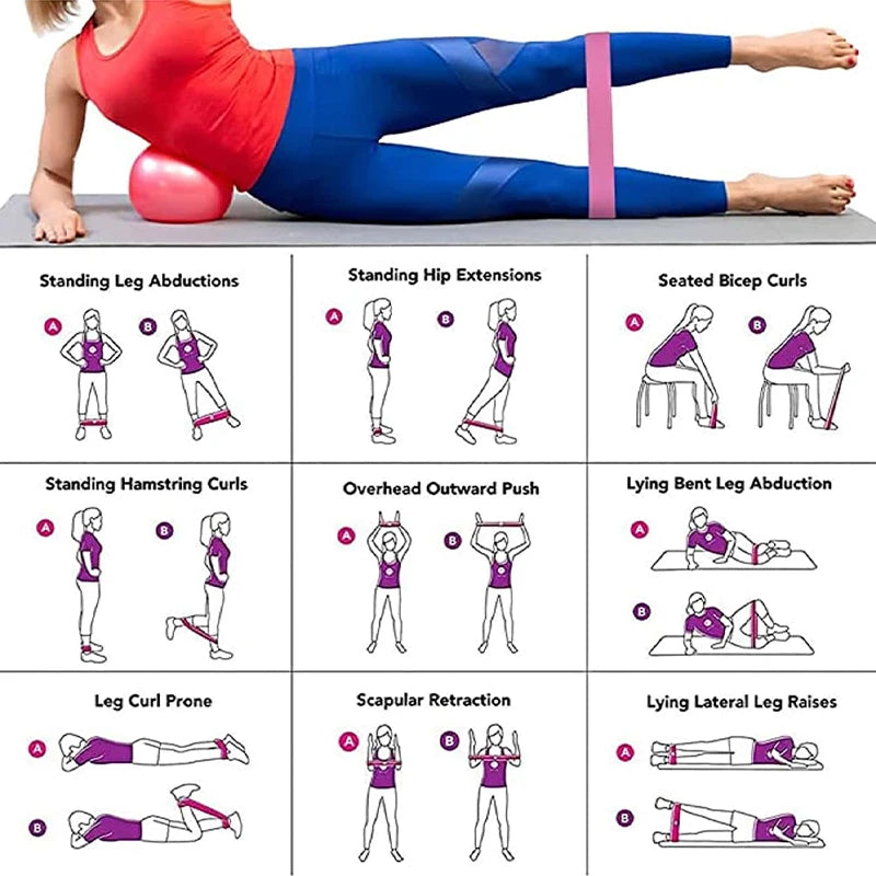 Equipamento de treino de fitness portátil faixas de resistência de borracha yoga ginásio elástico força da goma pilates crossfit feminino peso esportes