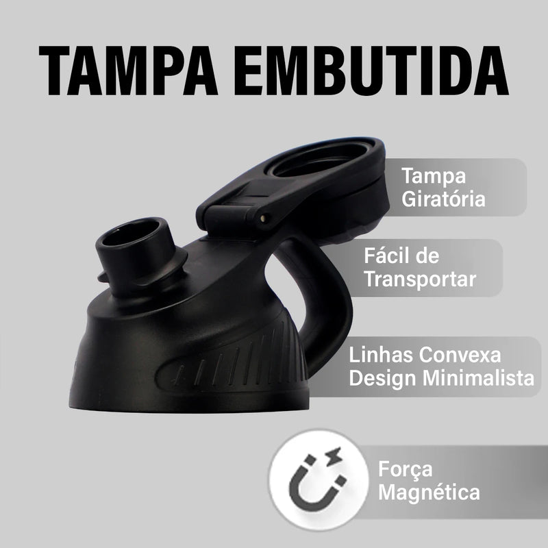 Garrafa Termica Aço Inoxidável,Grande Capacidade,Frasco De Vácuo Frio e Quente com Magnetic Force Cap e Corda,Ginásio,1.9L