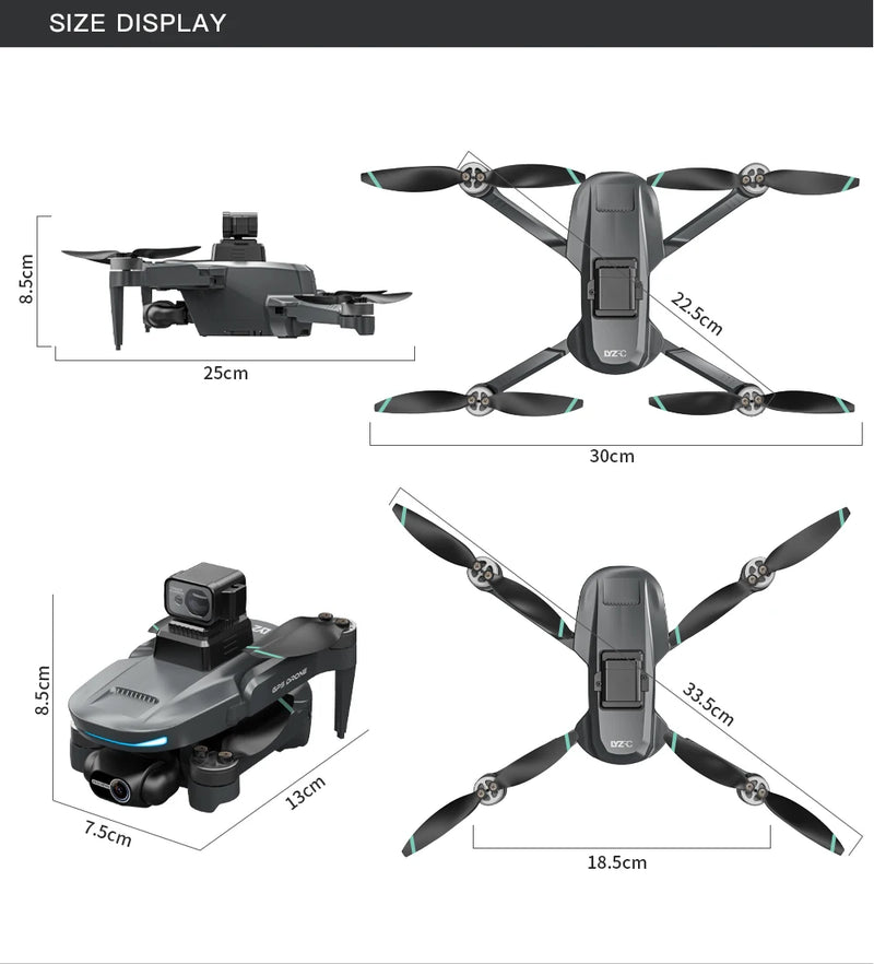 L200 PRO MAX Drone 4K Gimbal Profissional de 2 Eixos 360 °   Motor sem escova para evitar obstáculos GPS Quadcopter FPV RC Drones