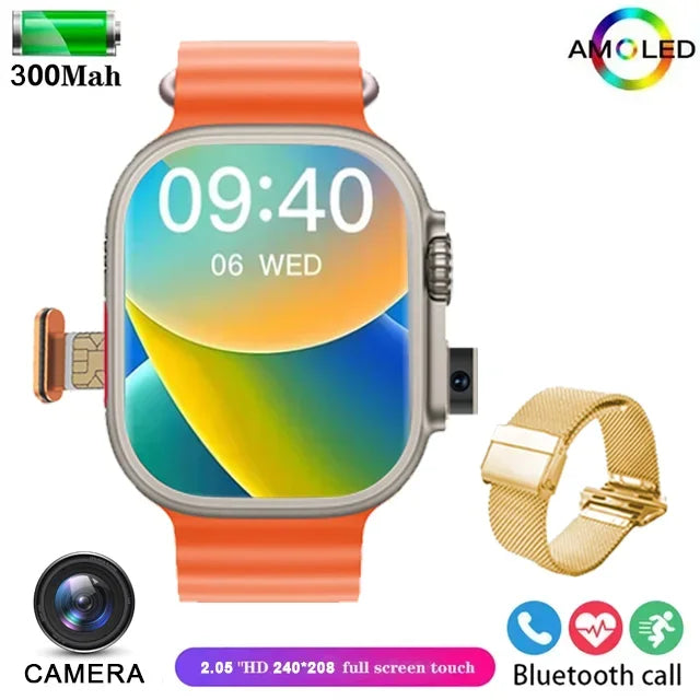 Novo relógio inteligente 4G cartão SIM GPS WIFI chamada de vídeo SOS IP67 à prova d'água Smartwatch câmera monitor rastreador localização telefone relógio 2025