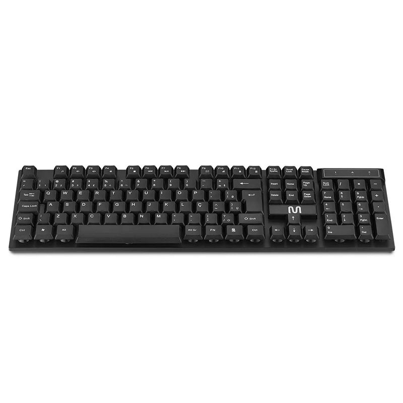 Teclado sem Fio Slim Conexão 2.4ghz USB 12 Teclas Multimídia Preto Multi - TC299