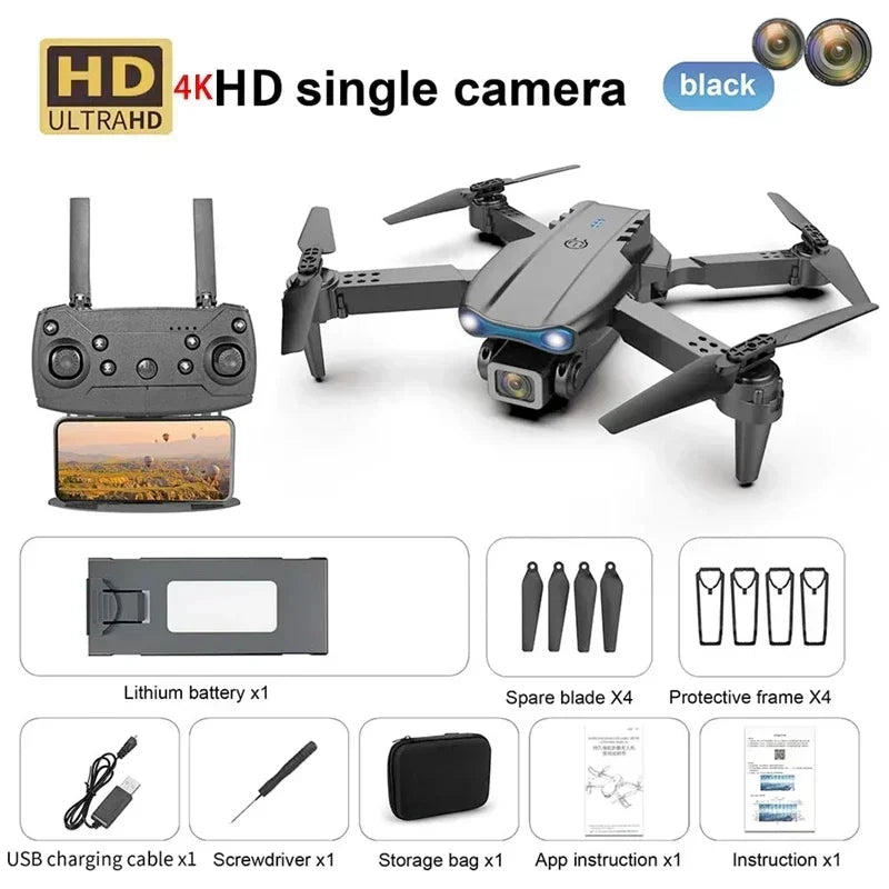Nova câmera e99 8k hd drones de controle remoto dobrável quadcopter fluxo óptico posicionamento fotografia aérea controle remoto dron