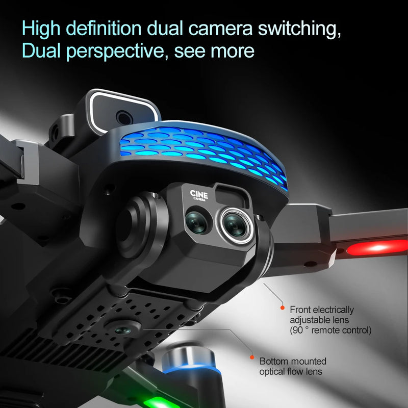 M6 drone 8k hd câmera dupla sem escova com tela fotografia aérea fluxo óptico evitar obstáculos dobrável avião rc brinquedo presente