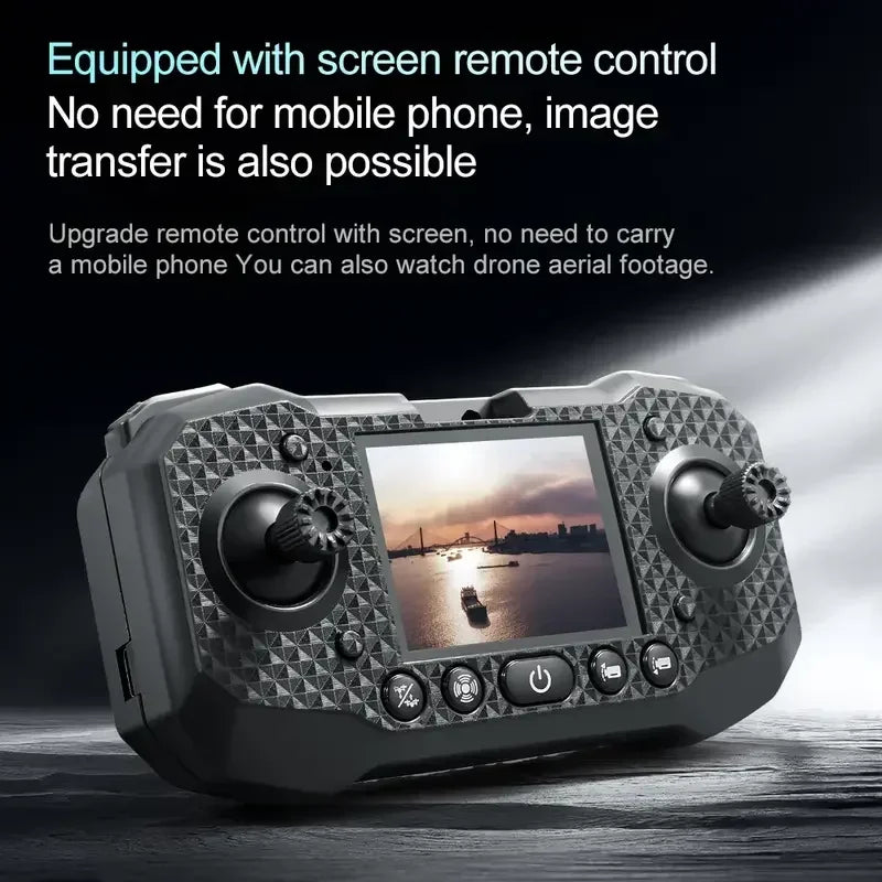 M6 drone 8k hd câmera dupla sem escova com tela fotografia aérea fluxo óptico evitar obstáculos dobrável avião rc brinquedo presente
