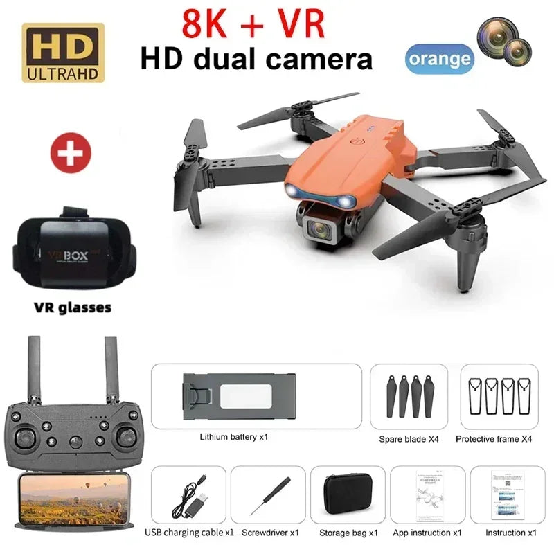 Nova câmera e99 8k hd drones de controle remoto dobrável quadcopter fluxo óptico posicionamento fotografia aérea controle remoto dron
