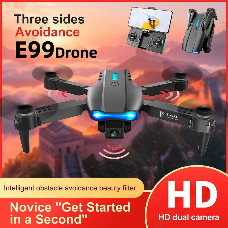 Nova câmera e99 8k hd drones de controle remoto dobrável quadcopter fluxo óptico posicionamento fotografia aérea controle remoto dron