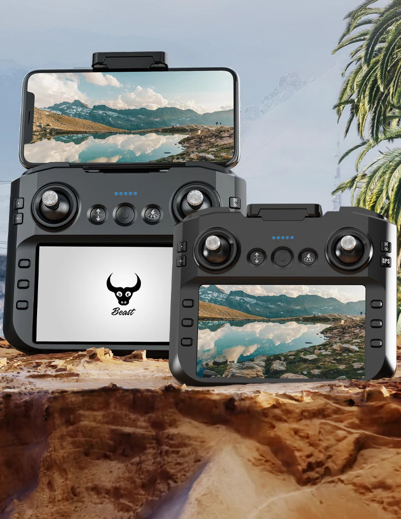 Drone 8k profissional gps hd câmera drones 5g wifi fpv vídeo 4k uav 5.9 polegada tela grande controle remoto rc dron sg109 pro max
