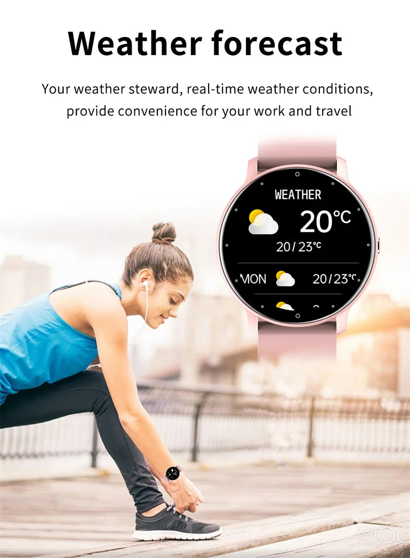 Xiaomi relógio inteligente das mulheres dos homens tela de toque completa esporte fitness relógio homem ip67 à prova dip67 água bluetooth para android ios smartwatch masculino