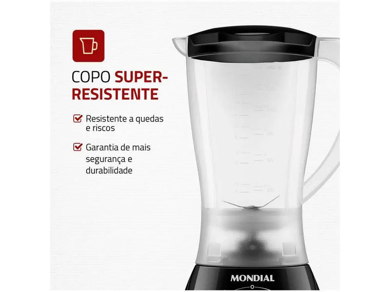 Liquidificador Mondial Easy Power Preto L-550-W 2 velocidades 550W - 110V
