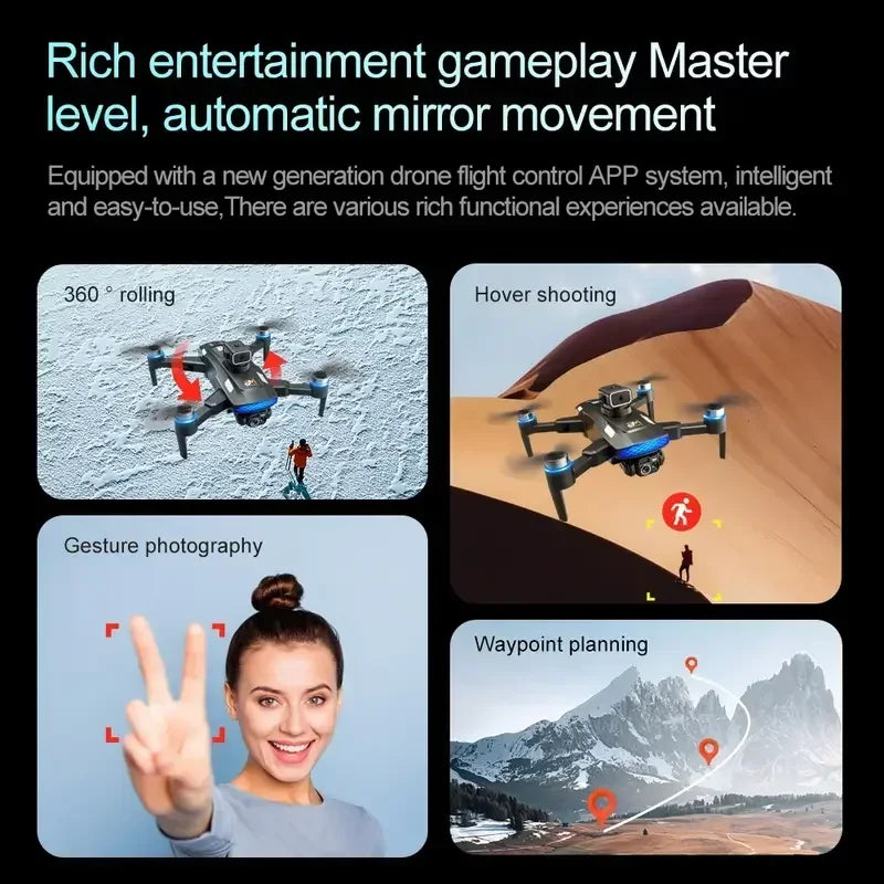 M6 drone 8k hd câmera dupla sem escova com tela fotografia aérea fluxo óptico evitar obstáculos dobrável avião rc brinquedo presente