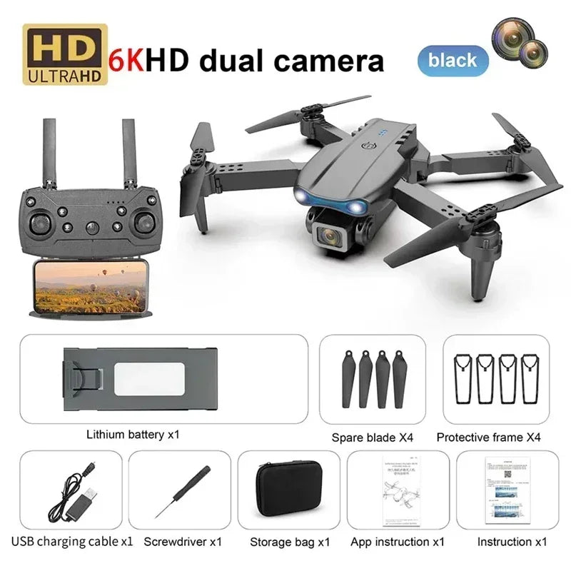 Nova câmera e99 8k hd drones de controle remoto dobrável quadcopter fluxo óptico posicionamento fotografia aérea controle remoto dron