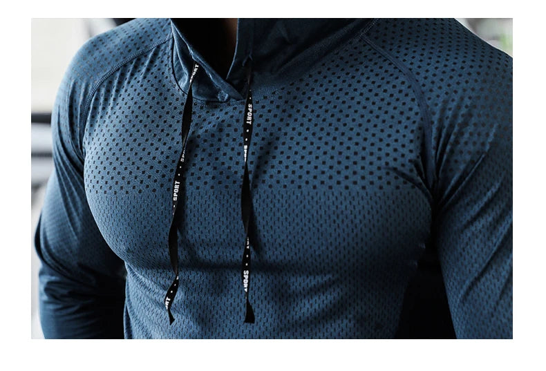 Agasalho de fitness dos homens correndo esporte hoodie ginásio corredores com capuz camisas de treino ao ar livre topos roupas moletom de treinamento muscular