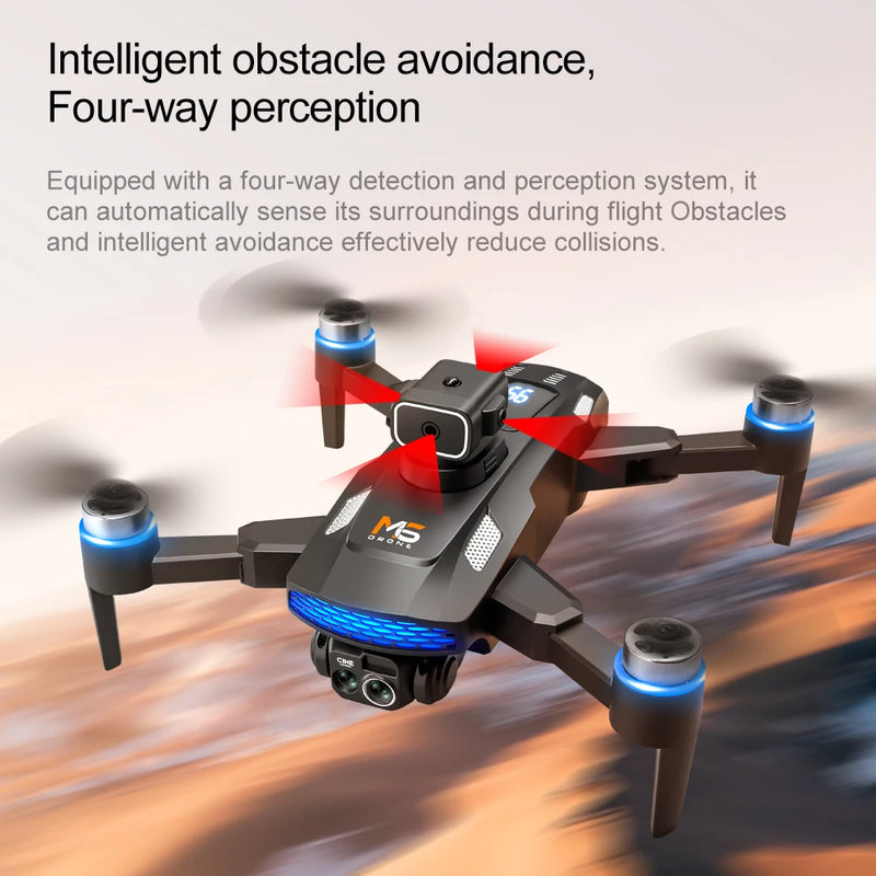 M6 drone 8k hd câmera dupla sem escova com tela fotografia aérea fluxo óptico evitar obstáculos dobrável avião rc brinquedo presente